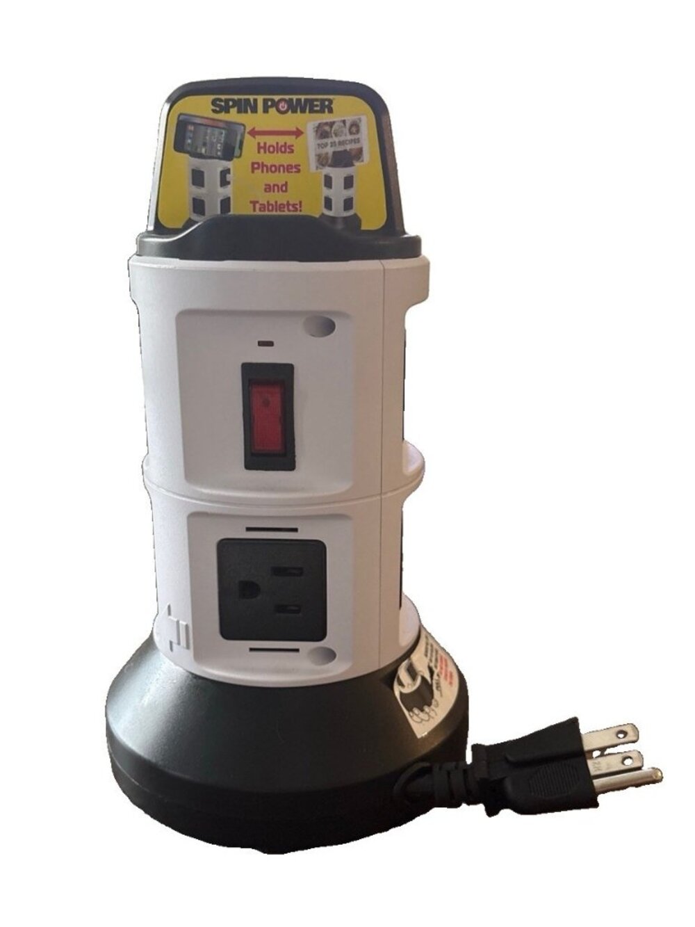 Bell + Howell 4-Outlets / 6 USB Spin Power - The Ultimate Smart Station-WORKING!